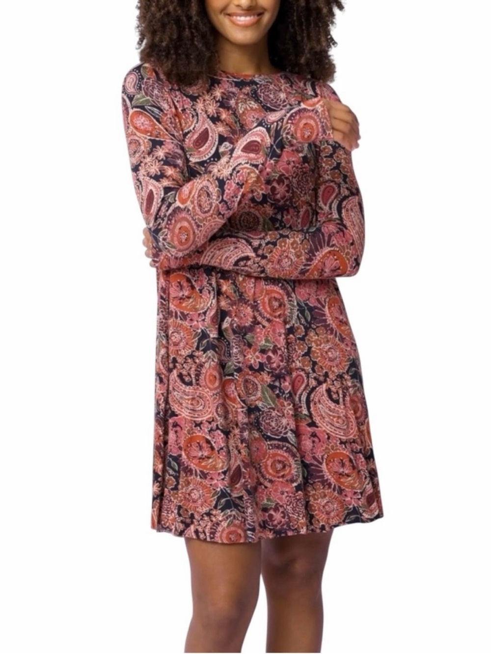 Natural Life Stevie ButterSoft Mini Dress Small NWT Long Sleeve Boho Chic
